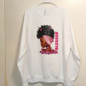 Jerzees Large White Graphic Sweatshirt